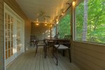 Screened In Porch with String Lights